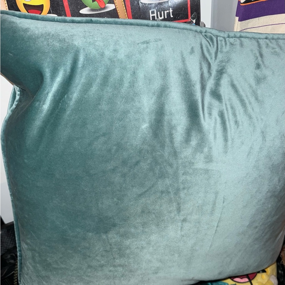 Two Rodeo Home Soft Teal Velvet Pillows